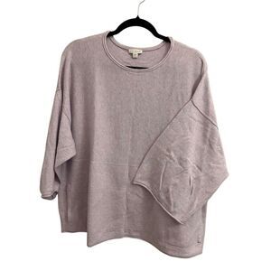 Pure Jill Kimono Lilac Boxy Sweater Sz S Cashmere blend oversized natural fiber